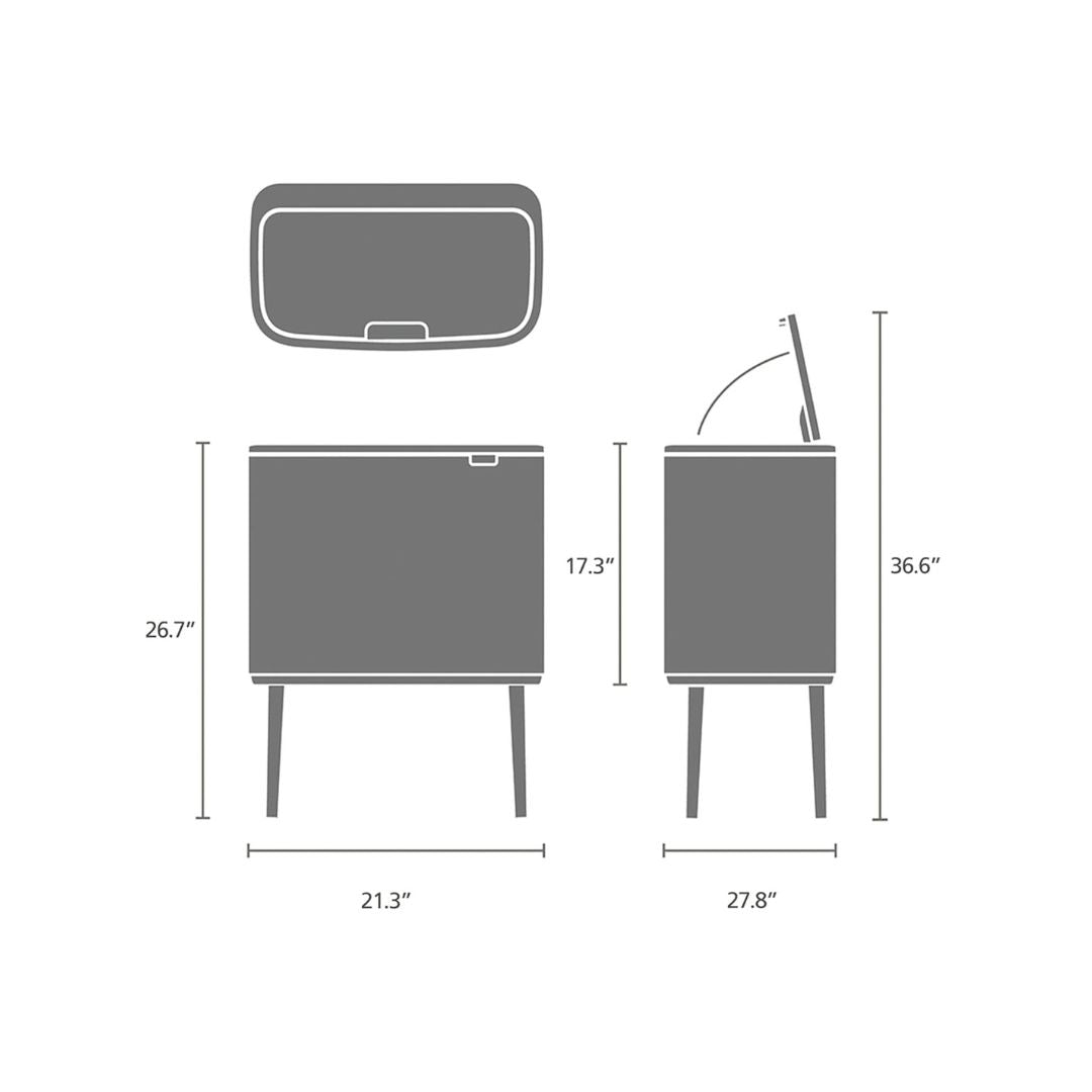 Brabantia Bo Touch Bin 36L - Matt Steel Fingerprint Proof