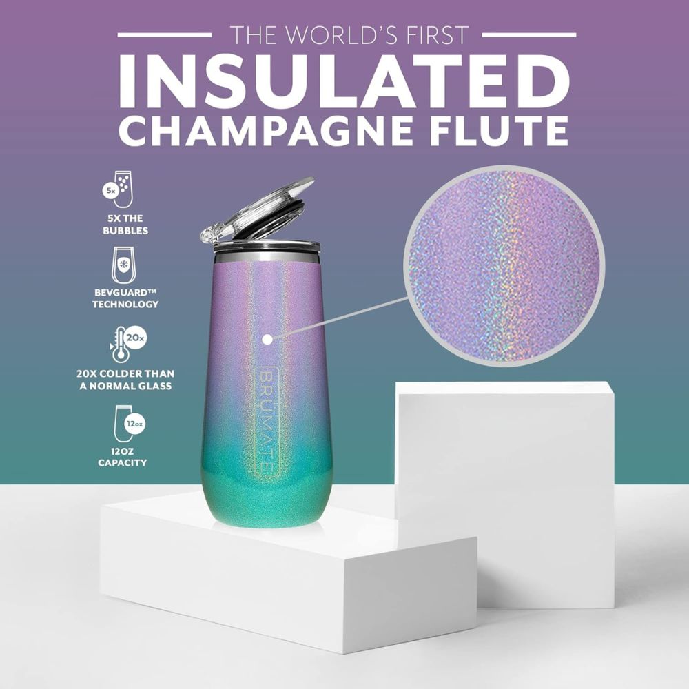 Brumate Flute Insulated 12oz Champagne Flute Glitter