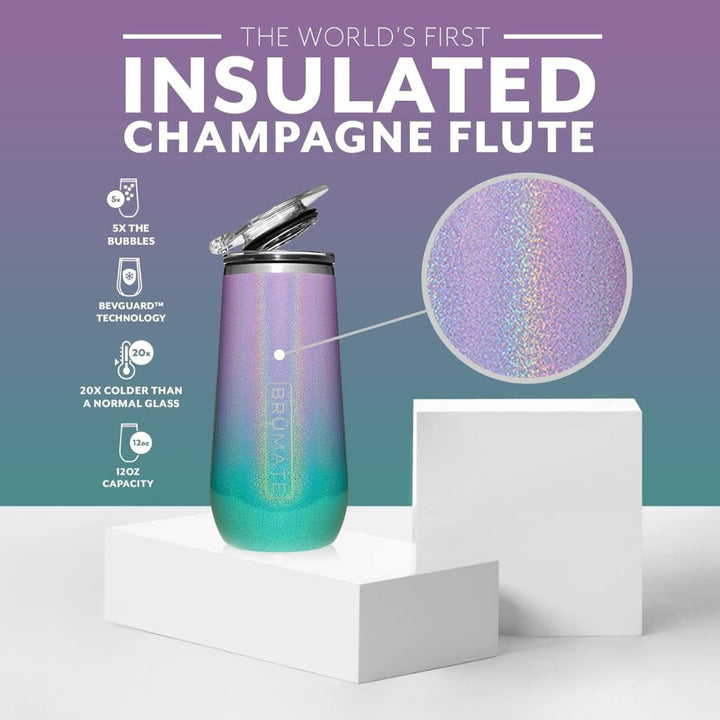Brumate Flute Insulated 12oz Champagne Flute Glitter
