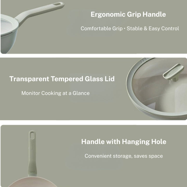 Berghoff Covered Saucepan Non-Stick Balance Ivory 18CM