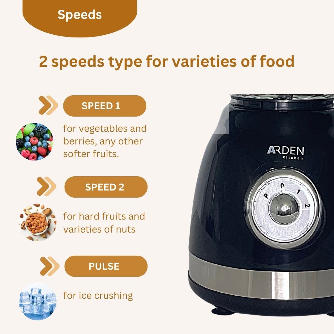 Arden Glass Jar 1.5L Tabletop Blender with Grinder