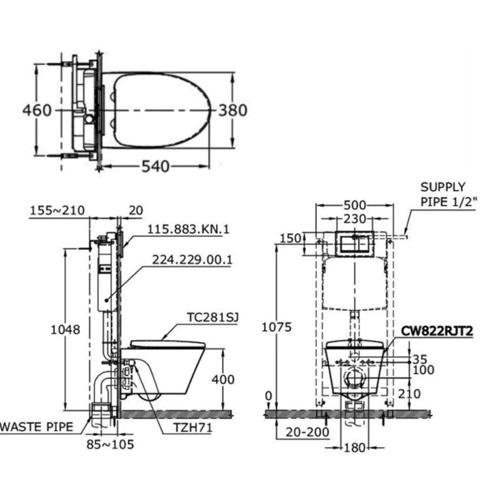Toto Close-Coupled Toilet Bowl C769ESI With Washlet TCF23410ASG Set