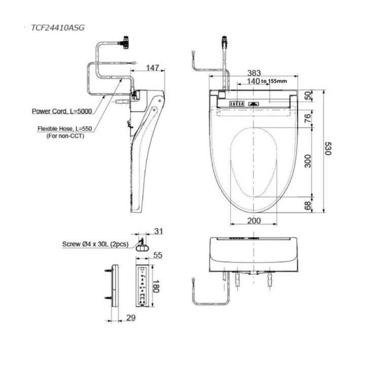 Toto Close-Coupled Toilet Bowl C769ESI With Washlet TCF23410ASG Set