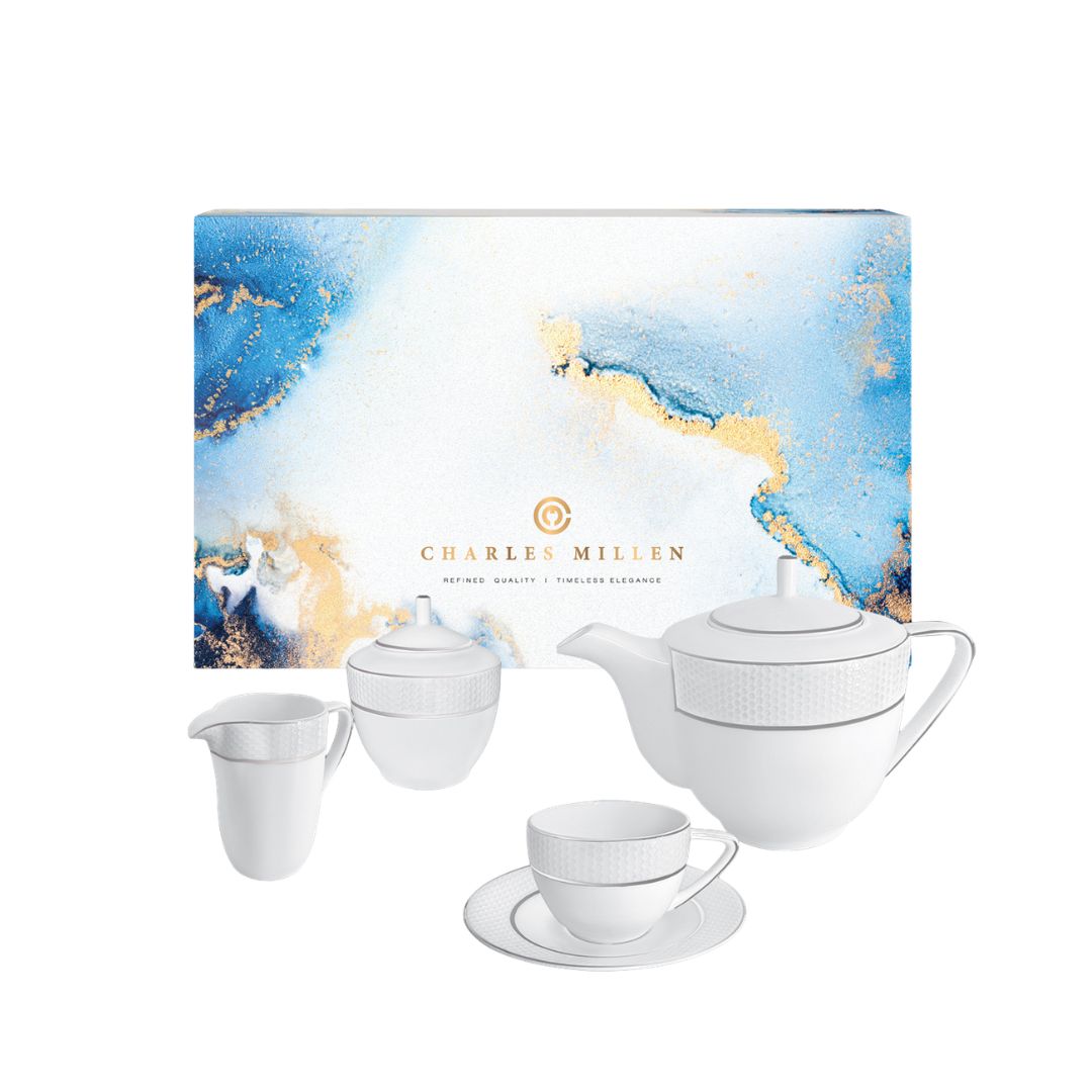 Charles Millen Signature Fine Bone China Collection Vogue Series 9 Piece Tea Set
