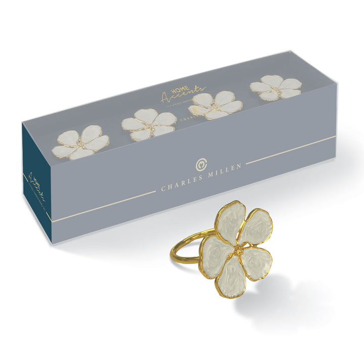 Charles Millen Signature Collection Vallia Napkin Ring 4 Piece Set