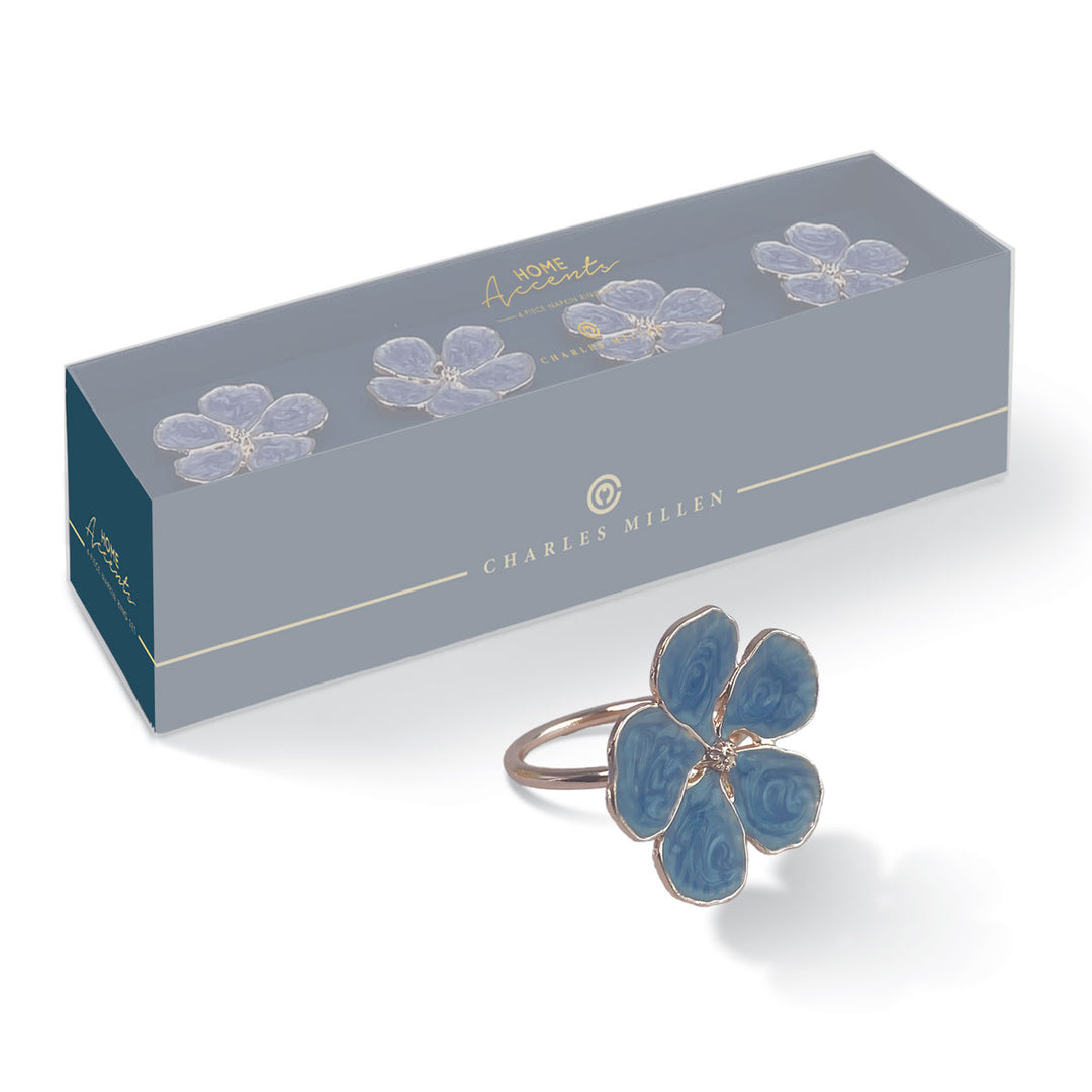 Charles Millen Signature Collection Vallia Napkin Ring 4 Piece Set