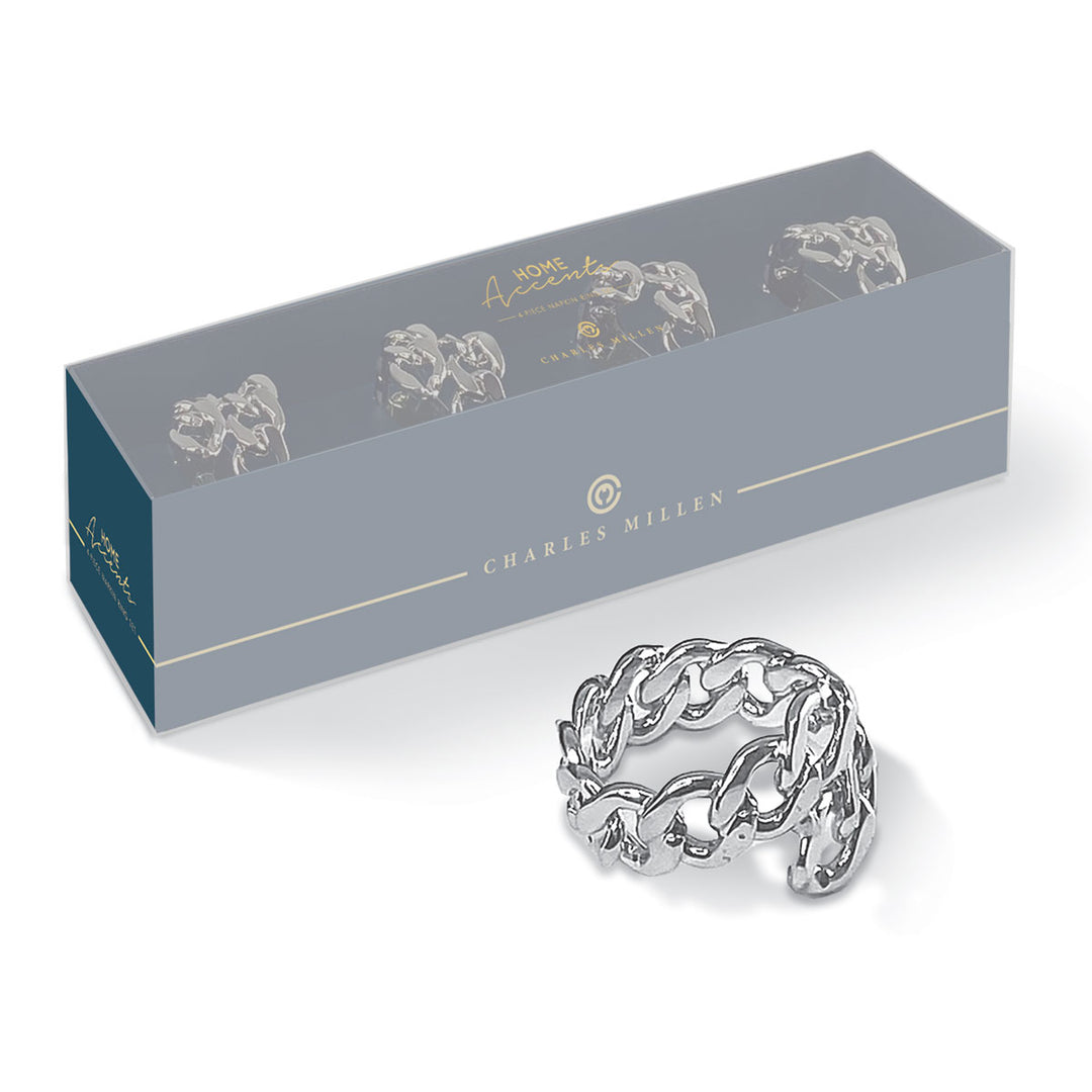 Charles Millen Signature Collection Figaro Napkin Ring 4 Piece Set