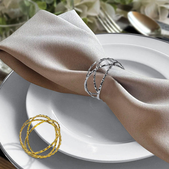 Charles Millen Signature Collection Galaxy Napkin Ring 4 Piece Set