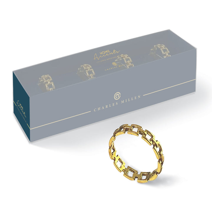 Charles Millen Signature Collection Belcher Napkin Ring 4 Piece Set