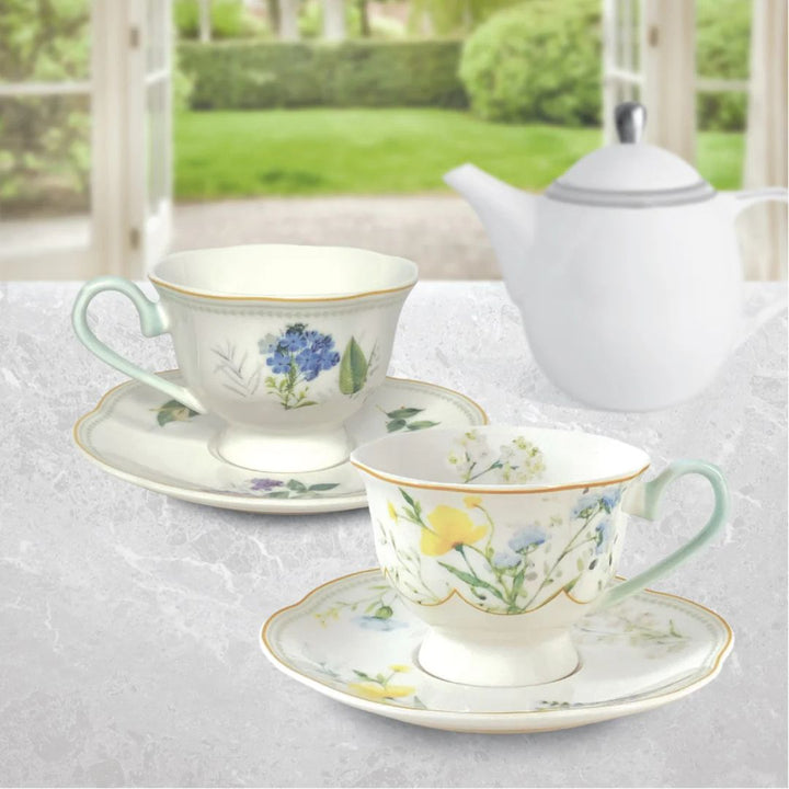 Soiree Botanique 2 Piece Tea/Coffee Cup & Saucer Set