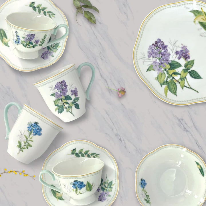 Soiree Botanique 2 Piece Tea/Coffee Cup & Saucer Set