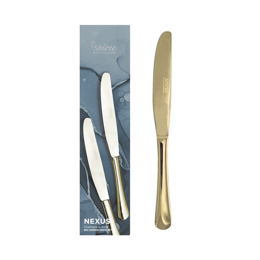 Soiree Nexus Champagne Gold Cutlery Set 6 Pcs