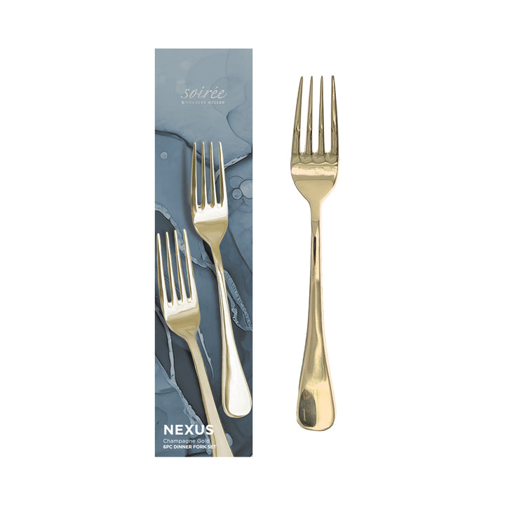 Soiree Nexus Champagne Gold Cutlery Set 6 Pcs