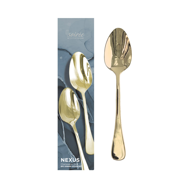Soiree Nexus Champagne Gold Cutlery Set 6 Pcs