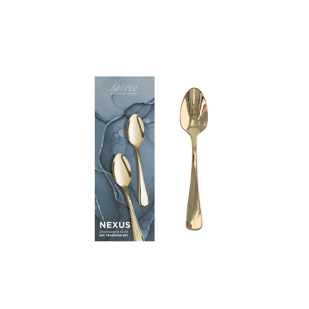 Soiree Nexus Champagne Gold Cutlery Set 6 Pcs