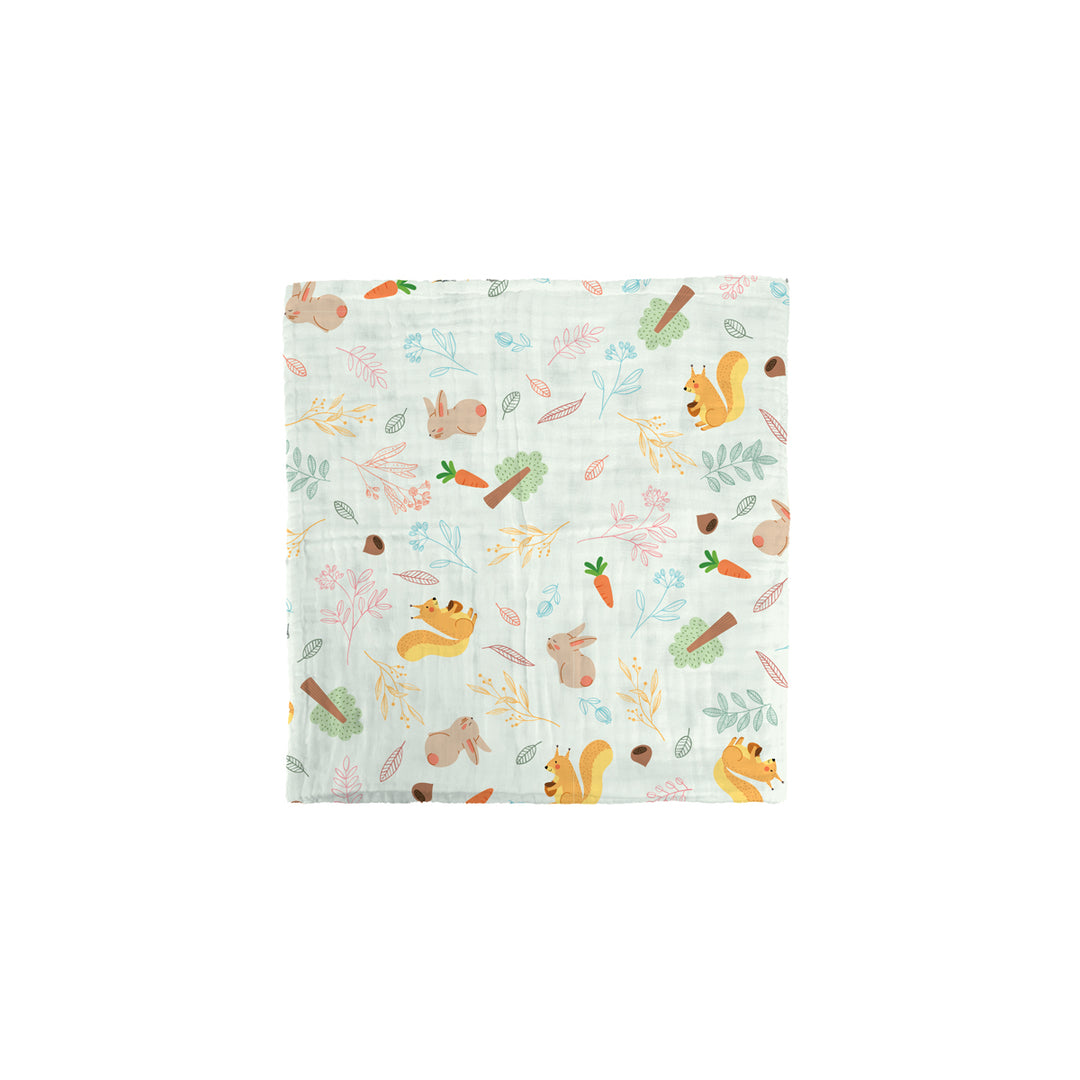 The Gang 100% Cotton 6-Ply High Density Printed Gauze Bath Linen Squirrel