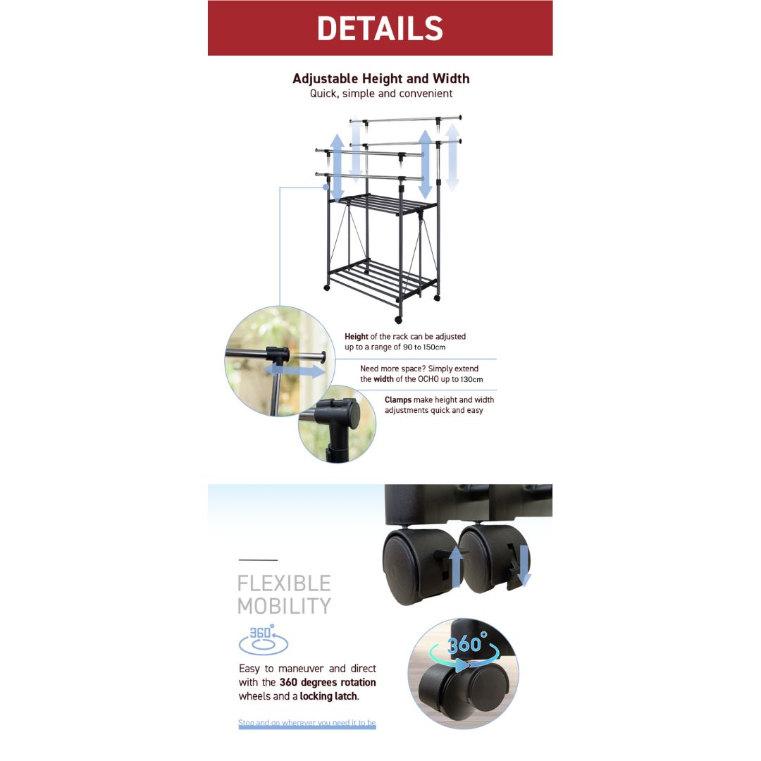 RENE Ocho Foldable Double Drying Rack