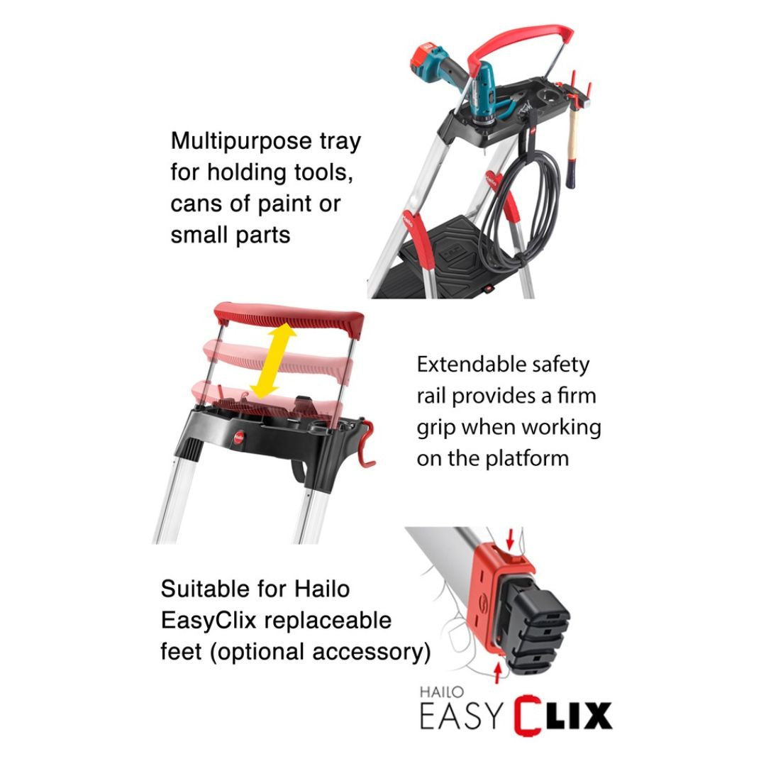 Hailo L100 Topline Safety Household Ladder 6 Steps