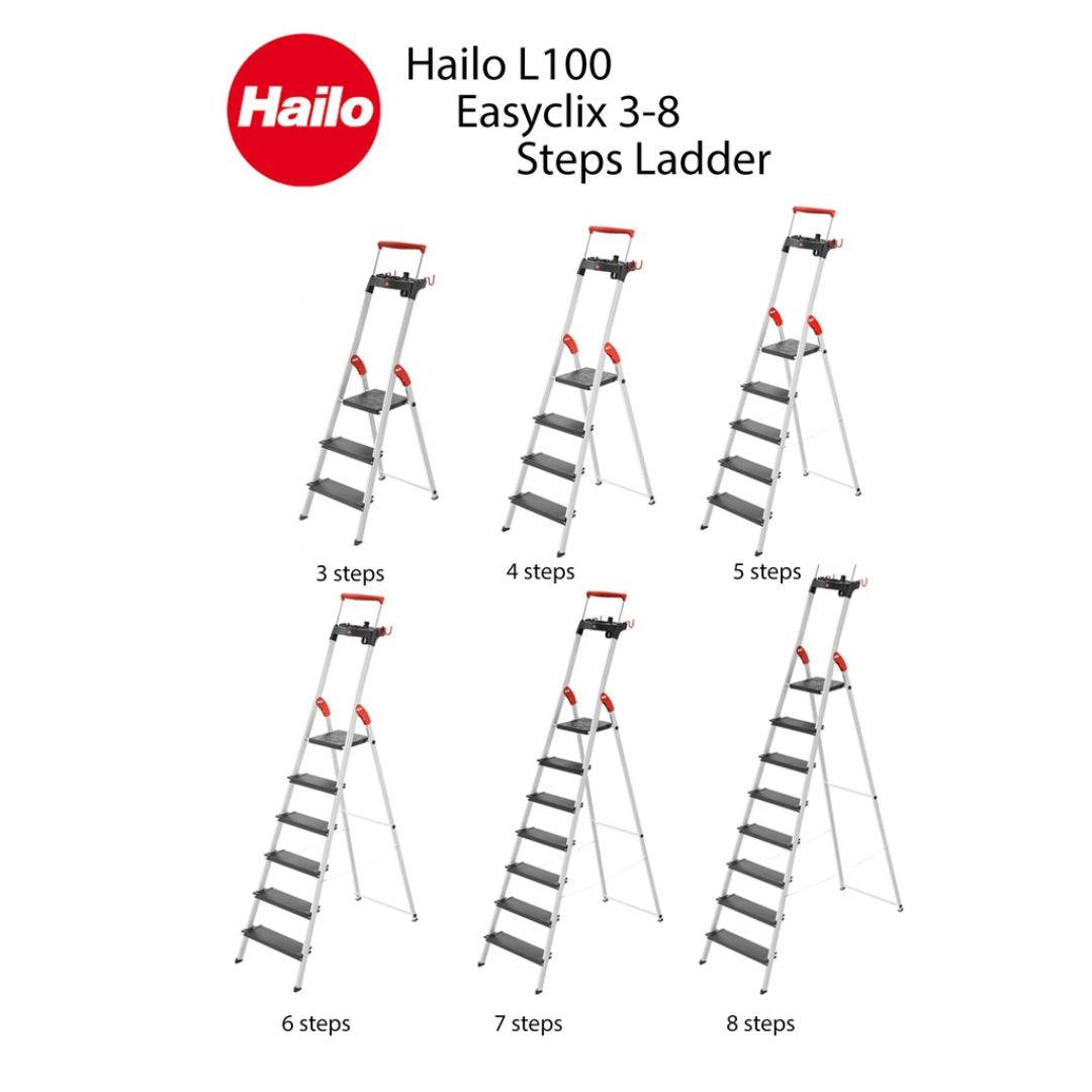 Hailo L100 Topline Safety Household Ladder 6 Steps