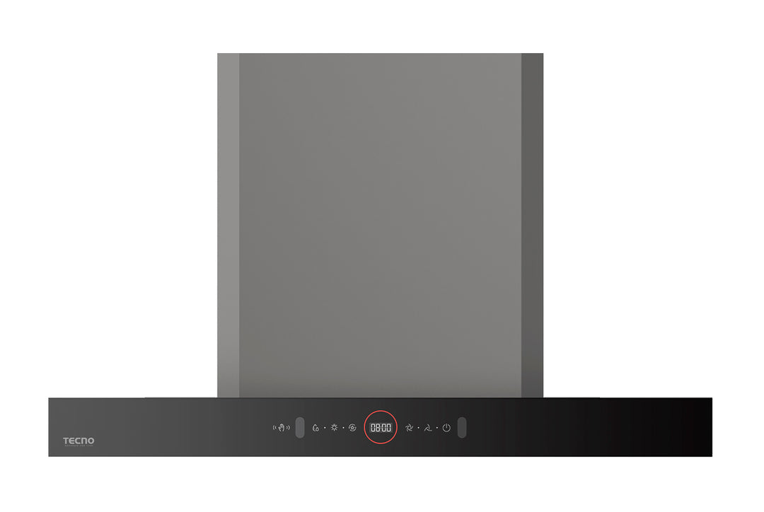 Chimney Hood — Gun Metal — 90cm,1800m3/h, DC Motor, Touch Control with LED Display, Auto Clean