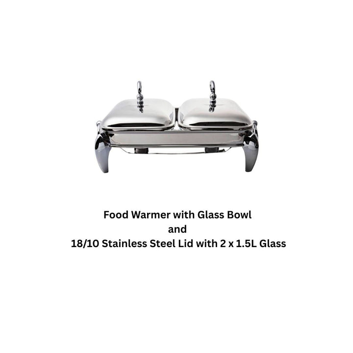 Sabinex Classic Rectangular Food Warmer 2X1.5L