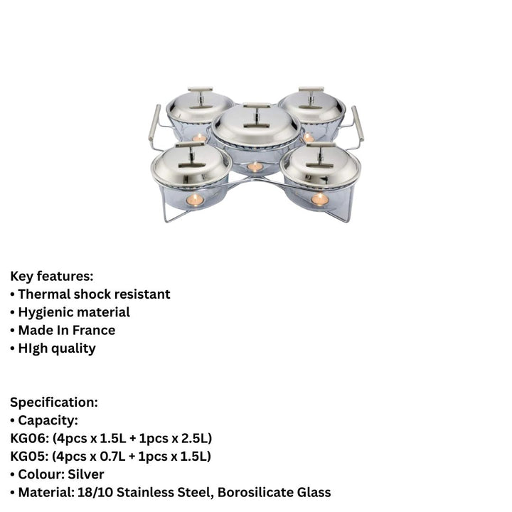 Sabinex Round Food Warmer 4pcs