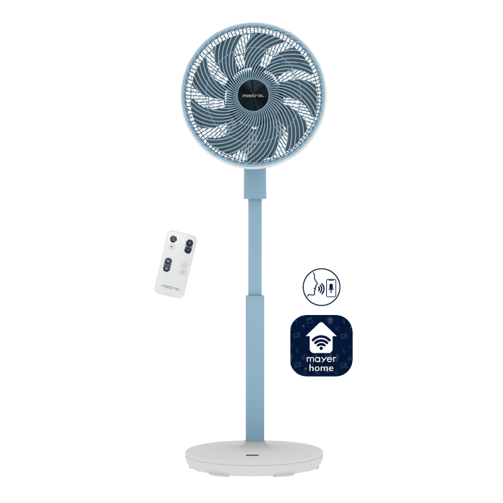 Summer Breeze by Mistral 12" DC High Velocity Stand Fan with Wi-Fi & Remote MHV9812DRW Sky Blue