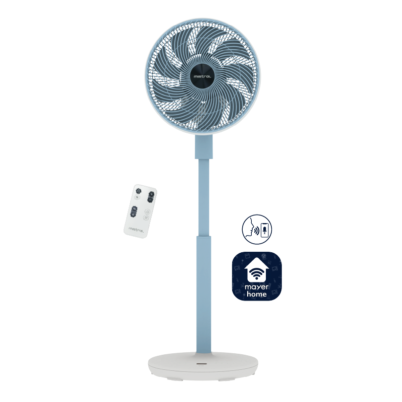 Summer Breeze by Mistral 12" DC High Velocity Stand Fan with Wi-Fi & Remote MHV9812DRW Peach Créme