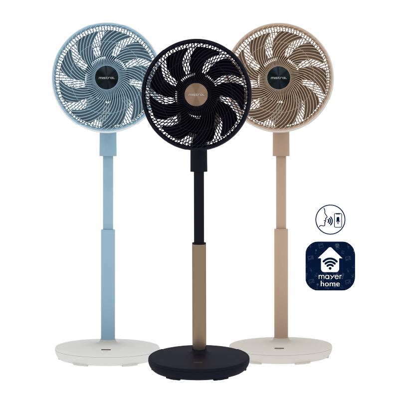 Summer Breeze by Mistral 12" DC High Velocity Stand Fan with Wi-Fi & Remote MHV9812DRW Mid-night Blue - image 3