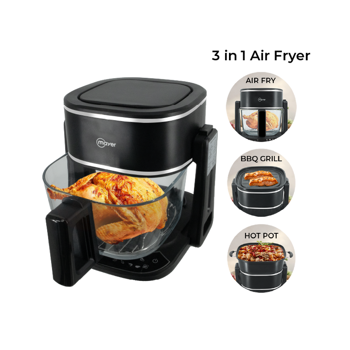 Mayer 4.5L 3-in-1 Glass Air Fryer with Grill