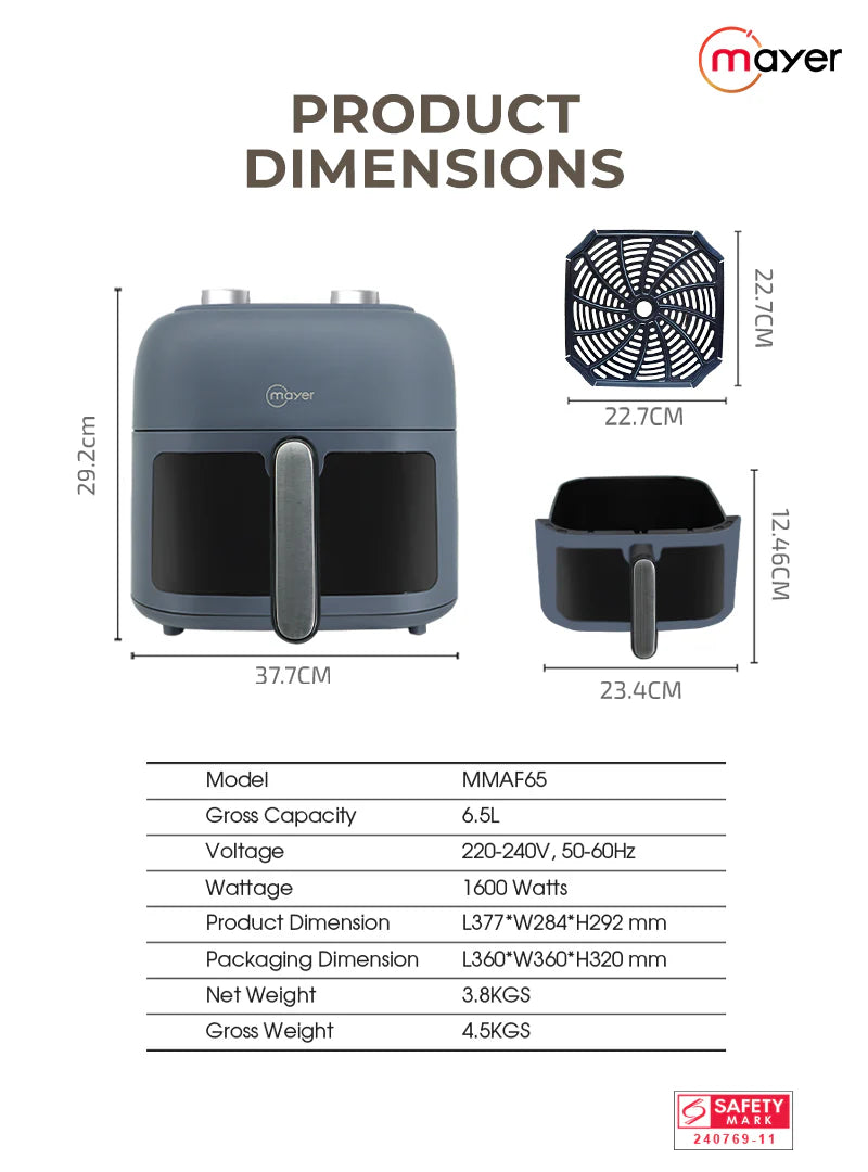 Mayer 6.5L Ceramic Air Fryer