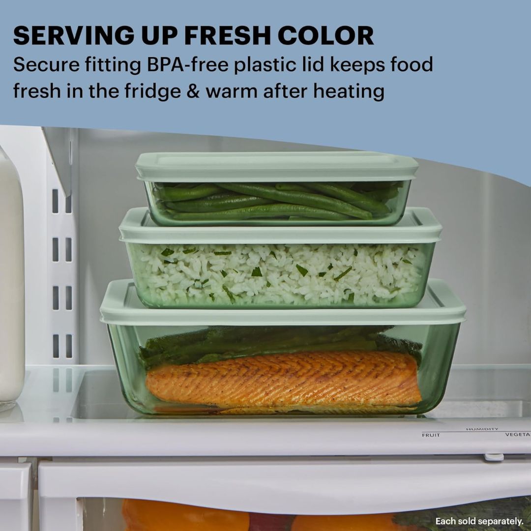Pyrex Simply Store Tinted 6Pc Storage Set with Plastic Lids