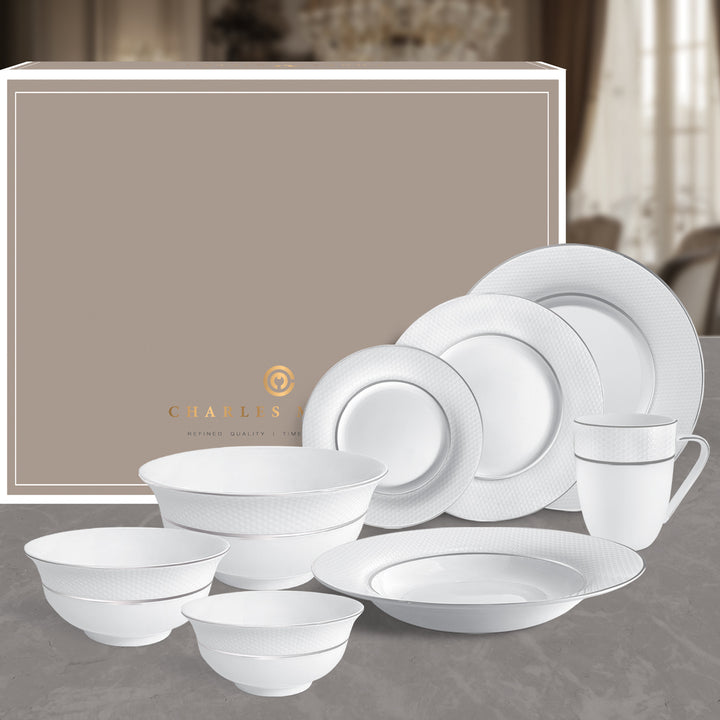 Charles Millen Signature Fine Bone China Collection Vogue Series Enough for 8 Dining Set
