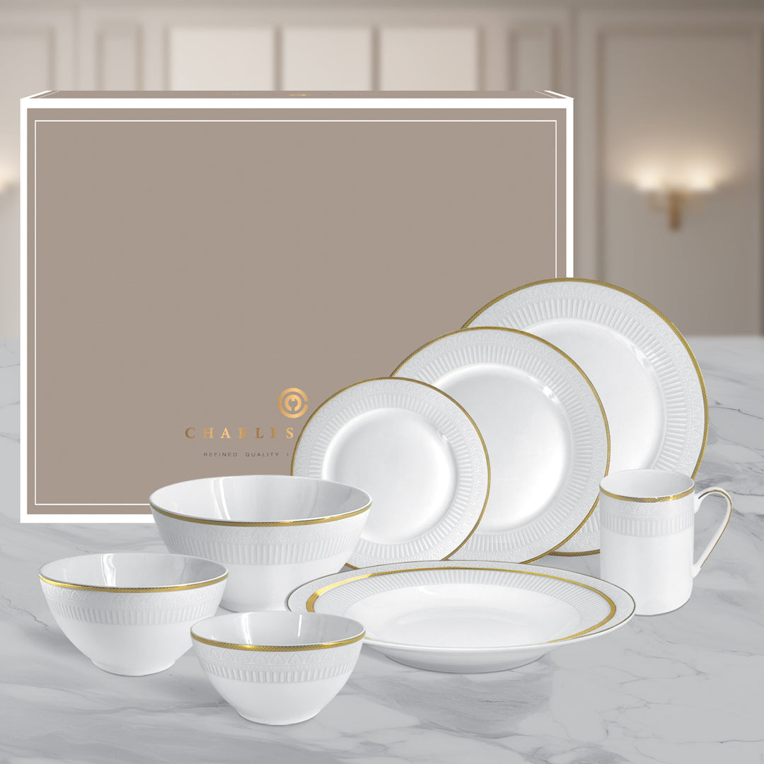 Charles Millen Signature Fine Bone China Collection Vogue Series Perfect 10 Dining Set