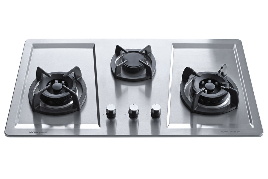Stainless Steel Hob — Stainless Steel — 86cm, V.V.S , INFERNO*; 3 Burner (2x Big, 1x Medium)