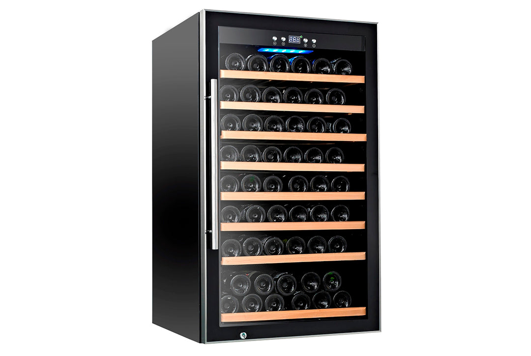 Wine Chiller — Black — 190L, 68Btls (750ml), 5 ~ 20°C; Single Temp Zone, Digital Control, Anti UV Door