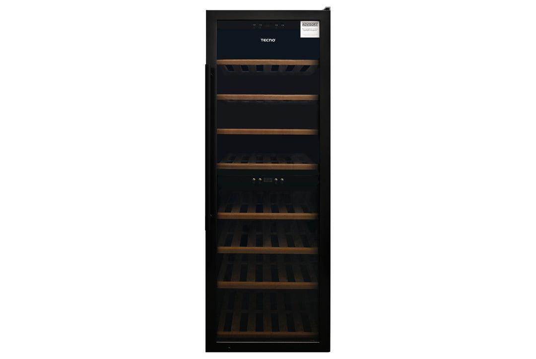 Wine Chiller — Black — 480L, 176 Btls (750ml), 5 ~ 20°C; Dual Temp Zone, Digital Control, Anti UV Door