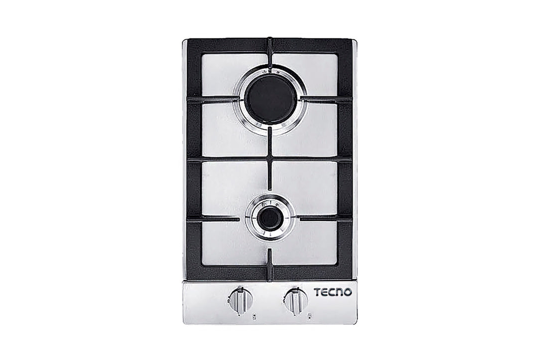 Domino Gas Hob — Stainless Steel — 30cm, 2 Burner (1x Big, 1x Small)