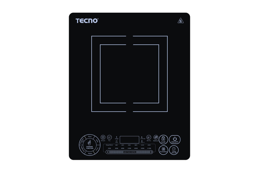 Portable Induction Cooker — Black — 9 Functions, 2100W, Slim Design; c/w Stainless Steel Pot