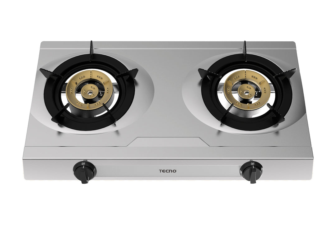 Table Top Stove — Stainless Steel — Matte Finish, V.V.S, Slim Design; 2 Burner (2x Big)