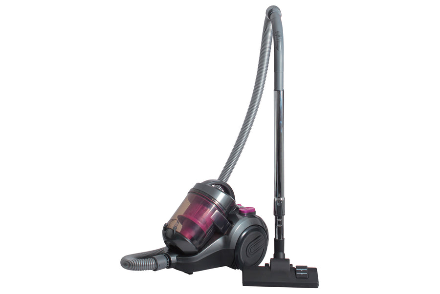 Cyclonic Bagless Vacuum — Black w/ Grey Trim Purple Accent — 2000W, 5m Power Cord, HEPA Filter; Bagless 2.5L Capacity
