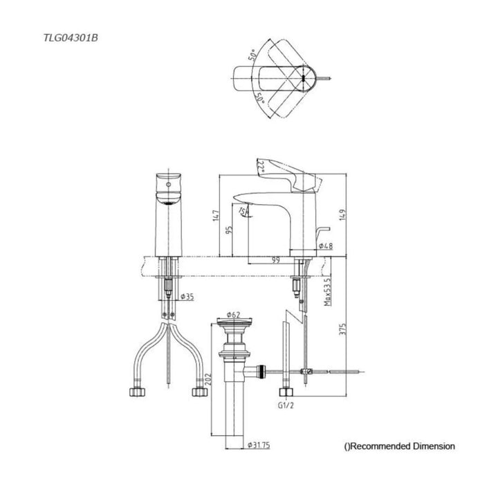 TOTO "Le Muse" Single Lever Lavatory Faucet TX115LQBR