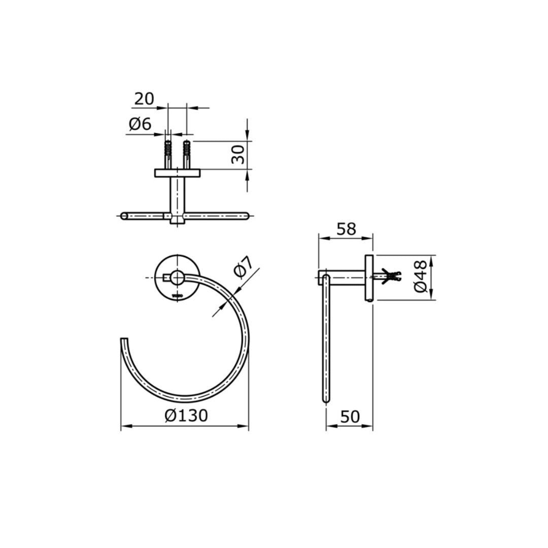 TOTO "Ego II Series" Towel Ring TX702AES