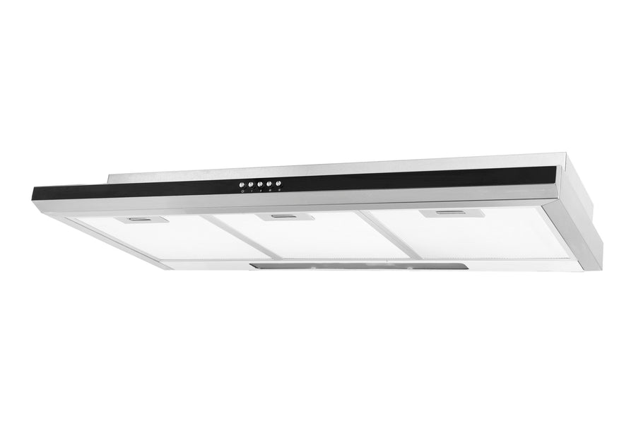 Slim Line Hood — S/S w/ Black Panel — 90cm, Twin Motor, 550m³/hr