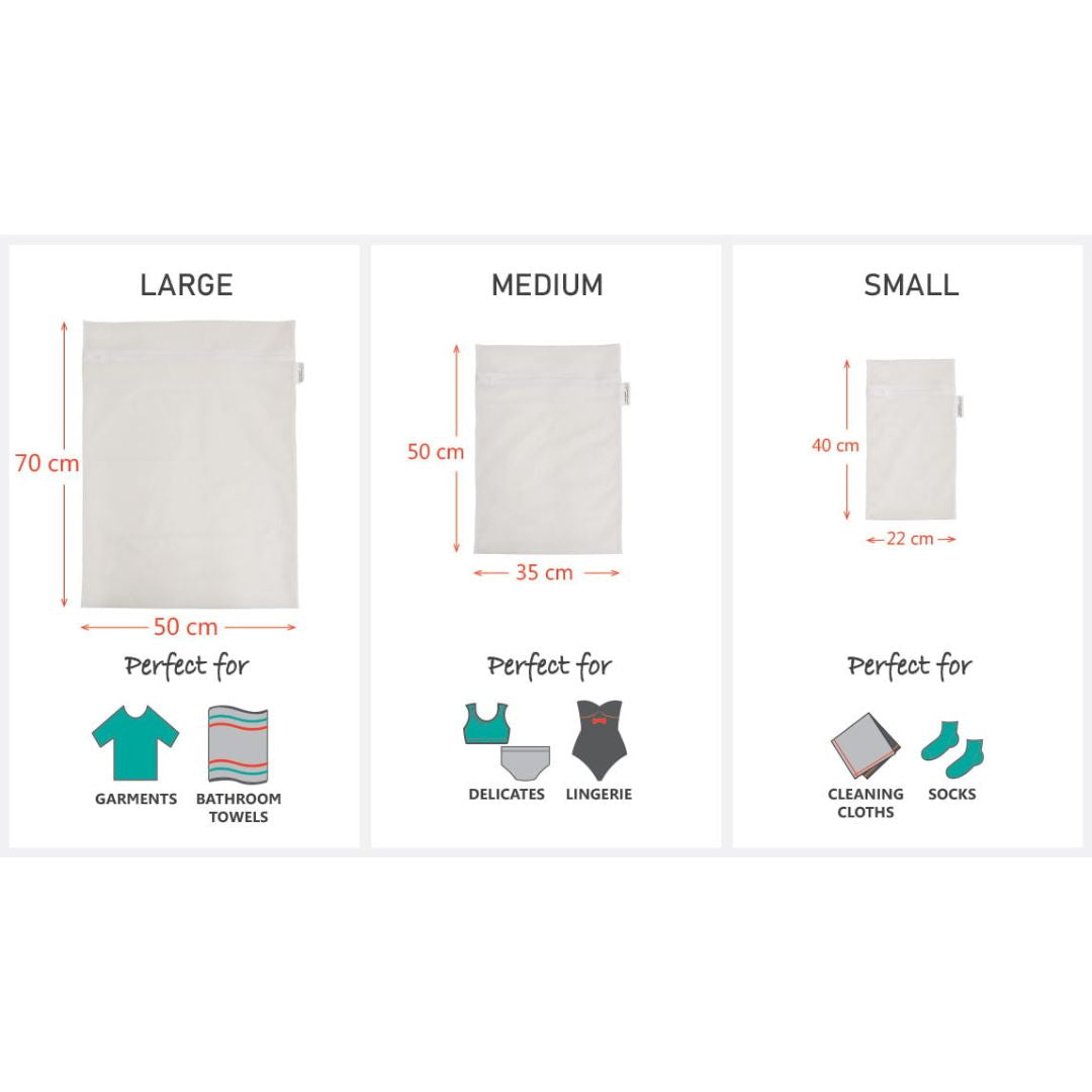 Whtie Magic Eco Basics Recycled Plastic Laundry Bags - 3 Pack
