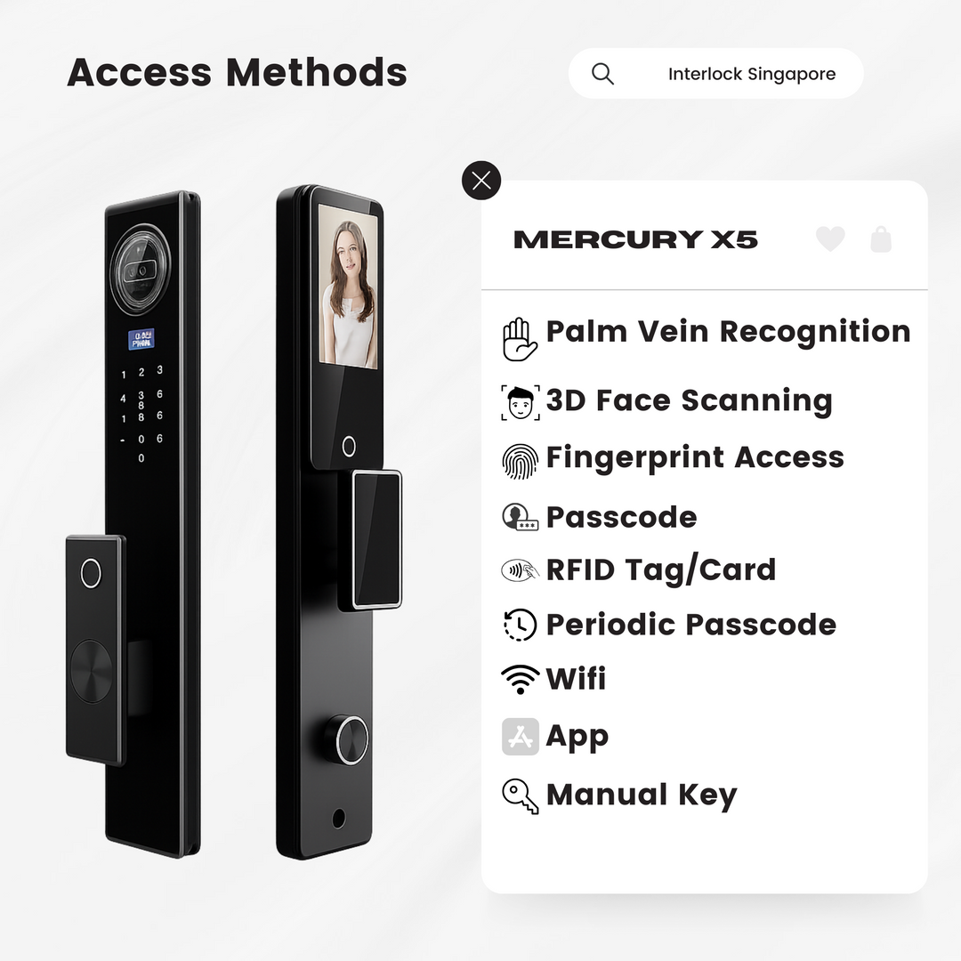 Interlock Mercury X5 Digital Door Lock with Palm Vein Recognition