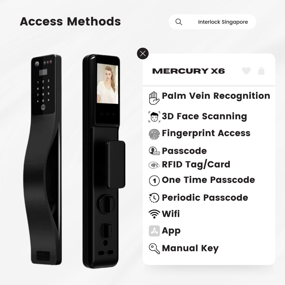 Interlock Mercury X6 Digital Door Lock with Facial Recognition