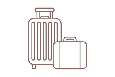 Icon of two brown suitcases on a white background