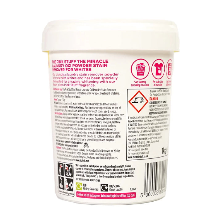 The Pink Stuff The Miracle Laundry OXI Powder Stain Remover for Whites