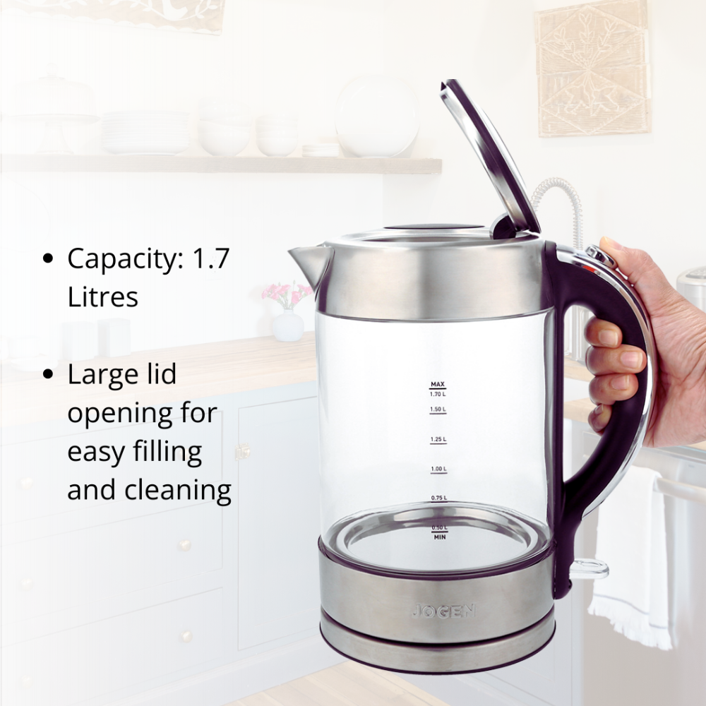 JOGEN KE 4311 Stainless Steel Glass Kettle 1.7L 2200W - image 2